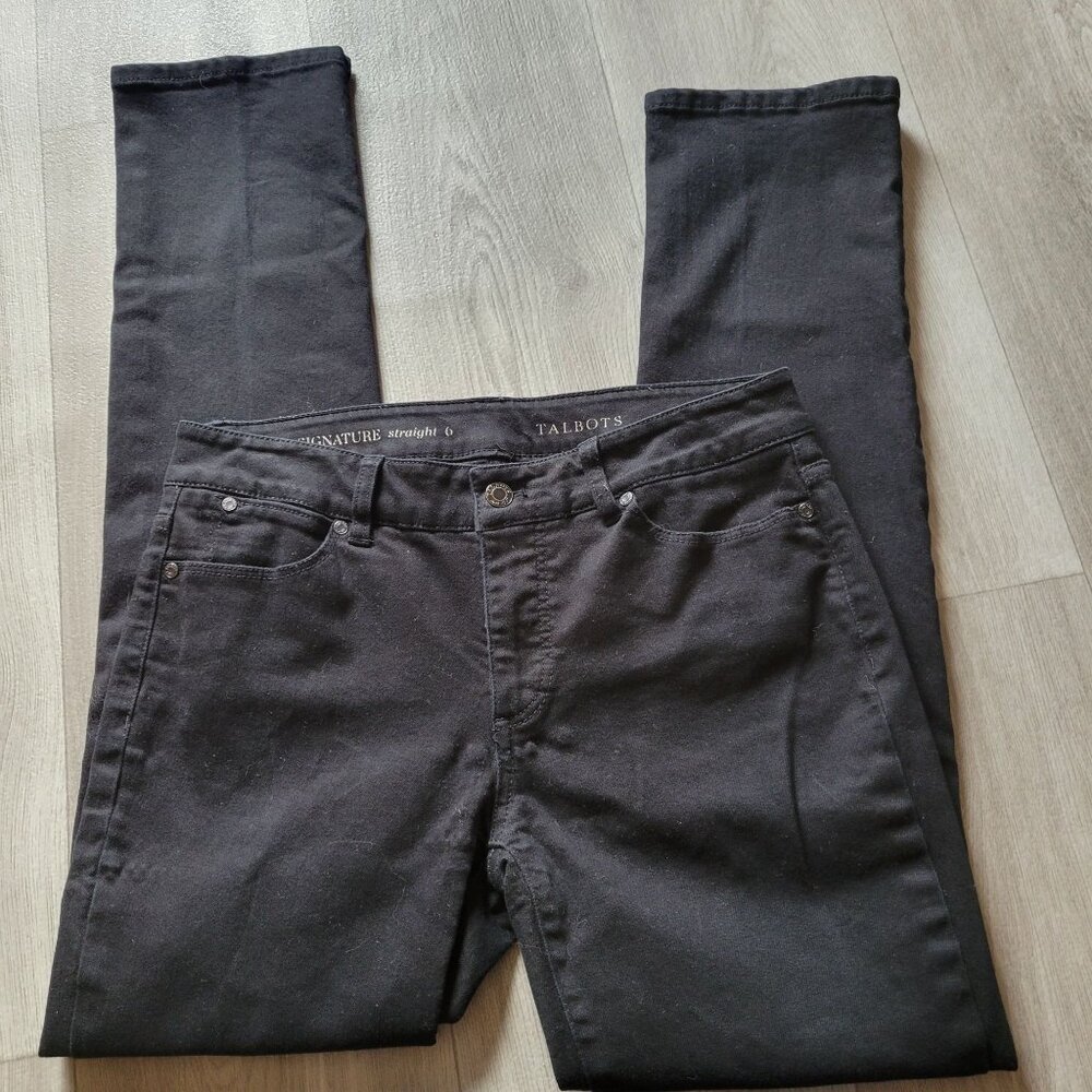 Talbots Signature Slimming 6 Black Straight Leg Jeans For Women